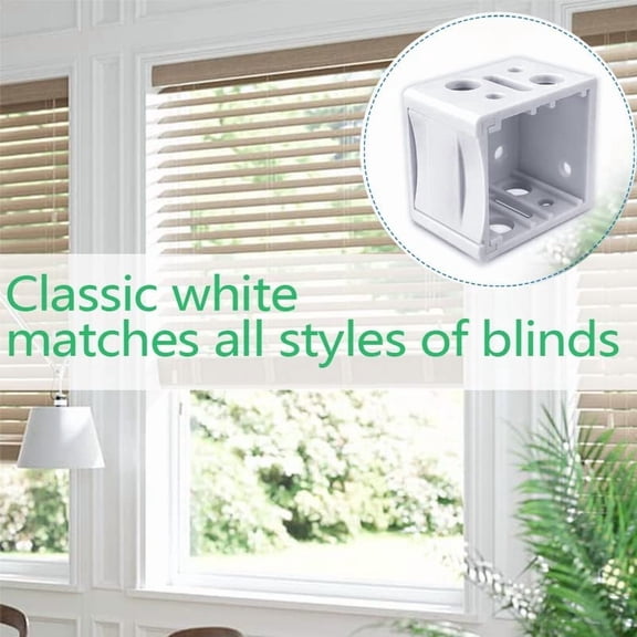 WUYIBA-Mini Blind Brackets, 1 Inch Window Blind Brackets for Headrail Holder, Mini Blinds Box Mounting Bracket (8 pcs)