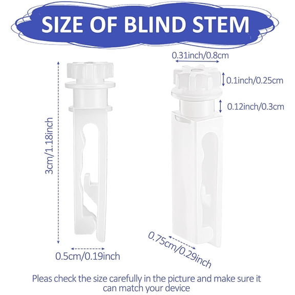 WUYIBA-Vertical Blind Replacement Parts Repair Tabs White Stems for Window Carrier Vertical Blinds Curtain Accessories(30 Pieces)
