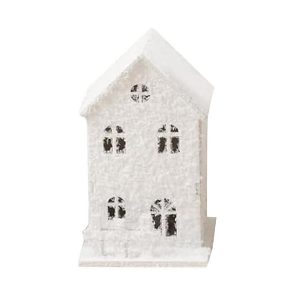 WUYVCG 2025 on Sale Clearance JOYWU Lighted Wooden Houses for Tabletop Decor 3 Pcs Village Houses With Snow And Led 12cm Winter Village Accessories Set White Xmas House Figurine