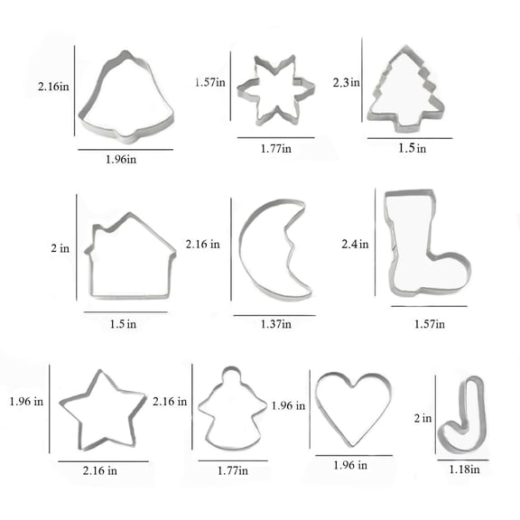 WUYVCG 2026 Big Clearance 10 Sets Christmas Cookie Cutters Christmas Tree Cookie Cutters For Kids Christmas Deer Christmas Socks Christmas Bells Christmas Snowman For DIY Christmas Baking