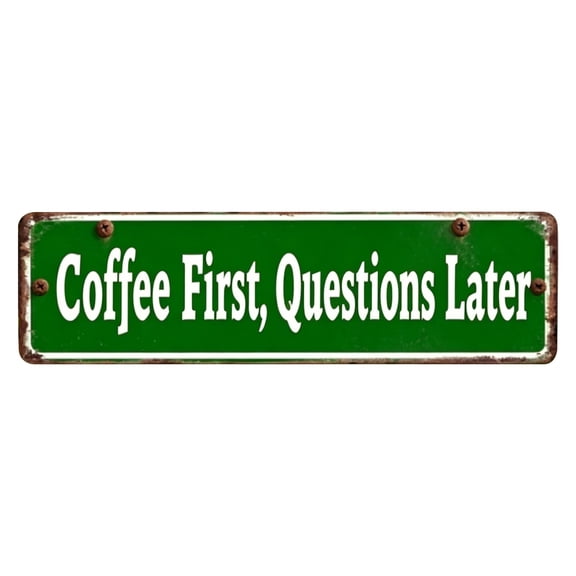 WUYVCG Under $5 Metal Tin Sign Funny Inspirational Quotes Wall Decor Retro Green Street Style Plaque for Home Kitchen Coffee Bar Pet Lovers 40x10cm Too Short to Dessert