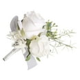 thumbnail image 1 of WUYVCG Artificial Flowers Promotion Rose Wrist Corsage Wristlet Bracelet and Men Boutonniere Set for White Wedding Flower Accessories Prom Suit Decorations Flower New Arrivals, 1 of 7