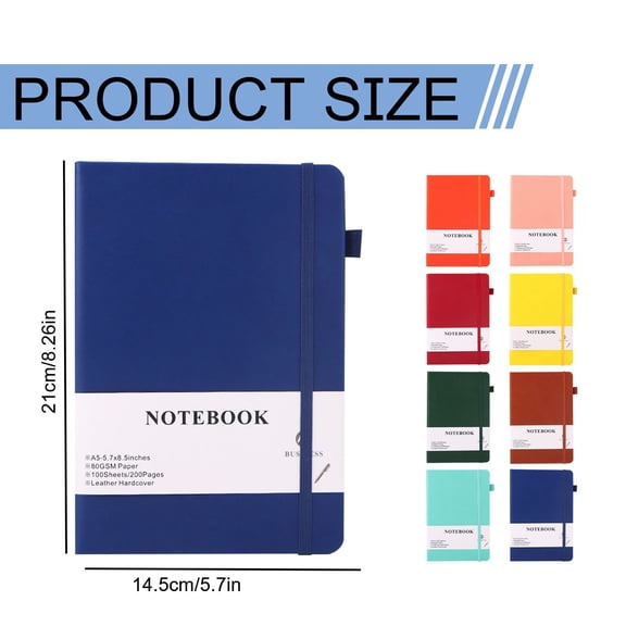 WUYVCG Back to Schòòl Under $5 Lined Journal Notebook 200Pages A5 Medium Size (5.7'' × 8.3'') 1 GSM Thick Paper – Hardcover Journaling Notebook for Work Schòòl & Note Taking