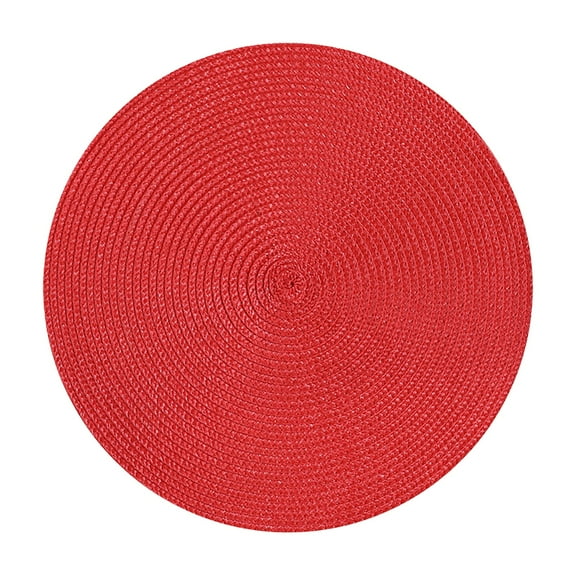 WUYVCG Clearance Sale！ Round Placemats Set Of 1 Table Mats for Dining Tables Woven Washable Non Place Mats 15 Inch Red ,Fall Kitchen Decor
