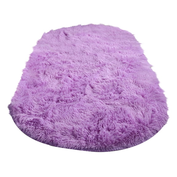 WUYVCG Under $5 Tie Dye Oval Plush Rug Long Bedroom Bedside Cloakroom Decorative Mat