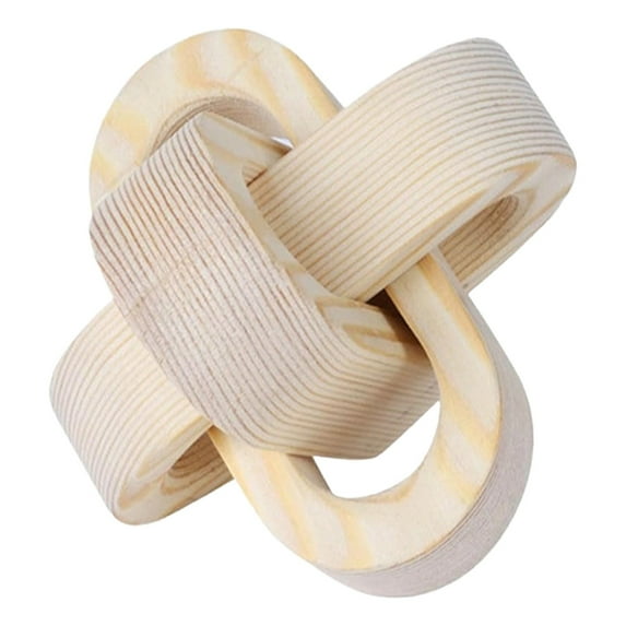 WUYVCG Wood Knot Decor 3 Wood Chain Decor Hand Carved Decorative Natural Wooden Knot for Coffee Table Entryway Modern Farmhouse Shelf Decoration, on Clearance