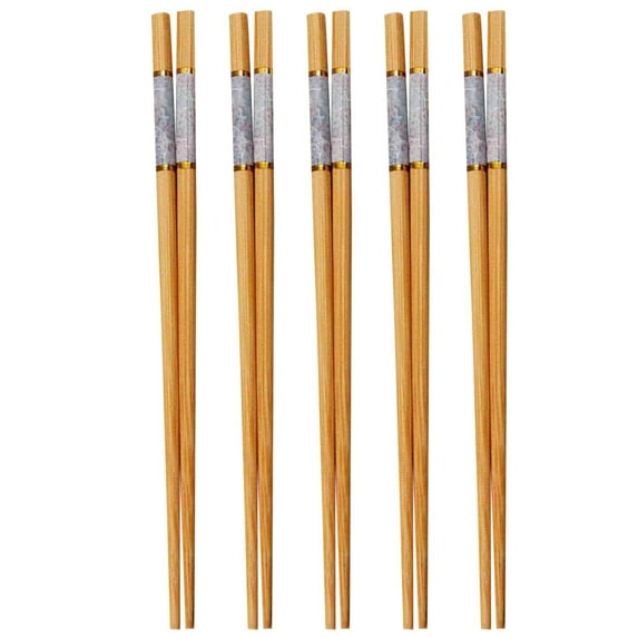 WUYVCG on Sale! 5 Pairs Chopsticks Reusable Chopsticks Set Classic Natural Chopsticks Colorful Print Chopsticks Bamboo Chopsticks Clearance