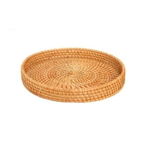 WUYVCG on Sale! Round Rattan Tray Decorative Coffee Table Tray Handwoven Ottoman Basket Wicker /bread Serving Basket Round Tray Clearance