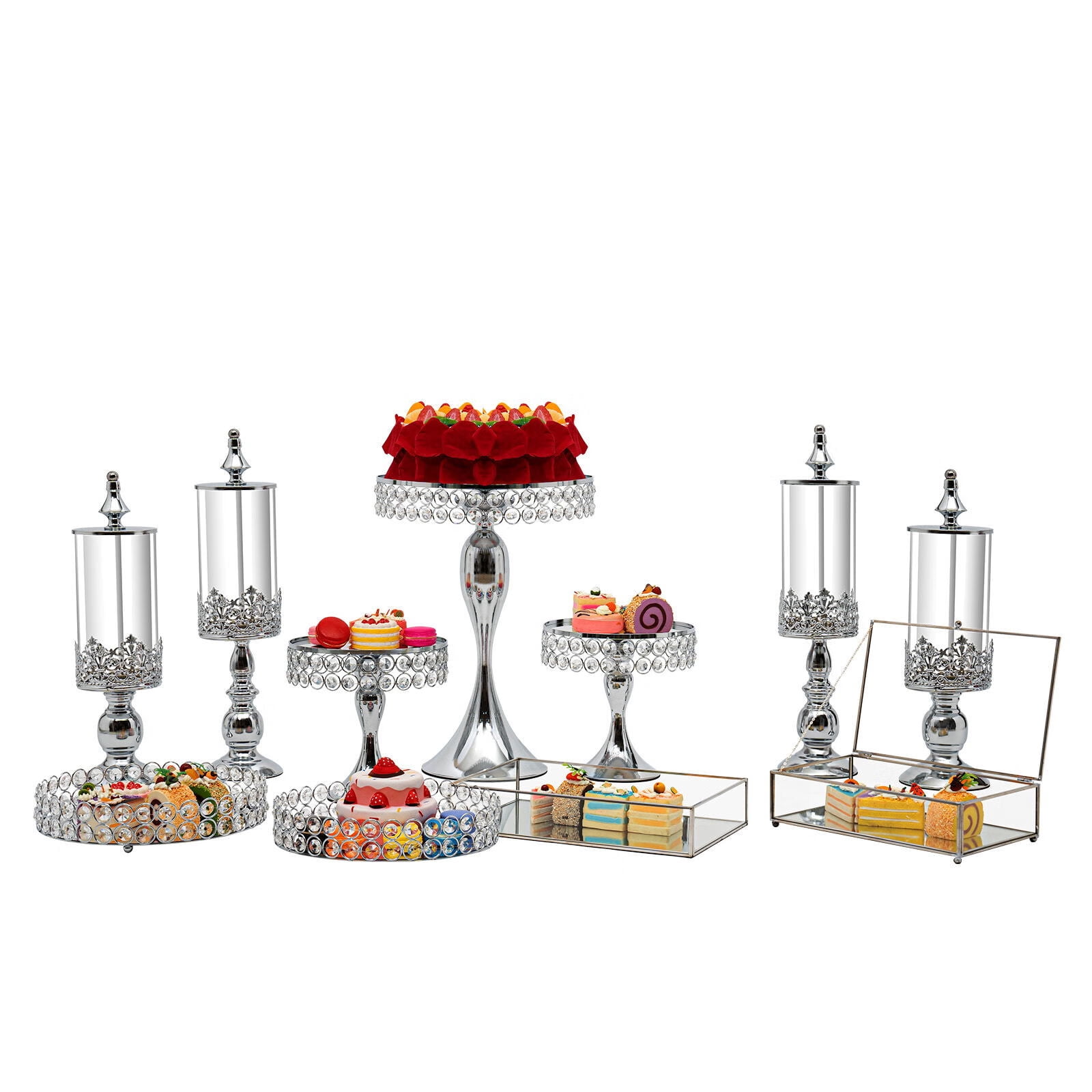 WUZSTAR 11 Pcs Metal Cake Dessert Stands,Cupcake Holder and Tea Party ...