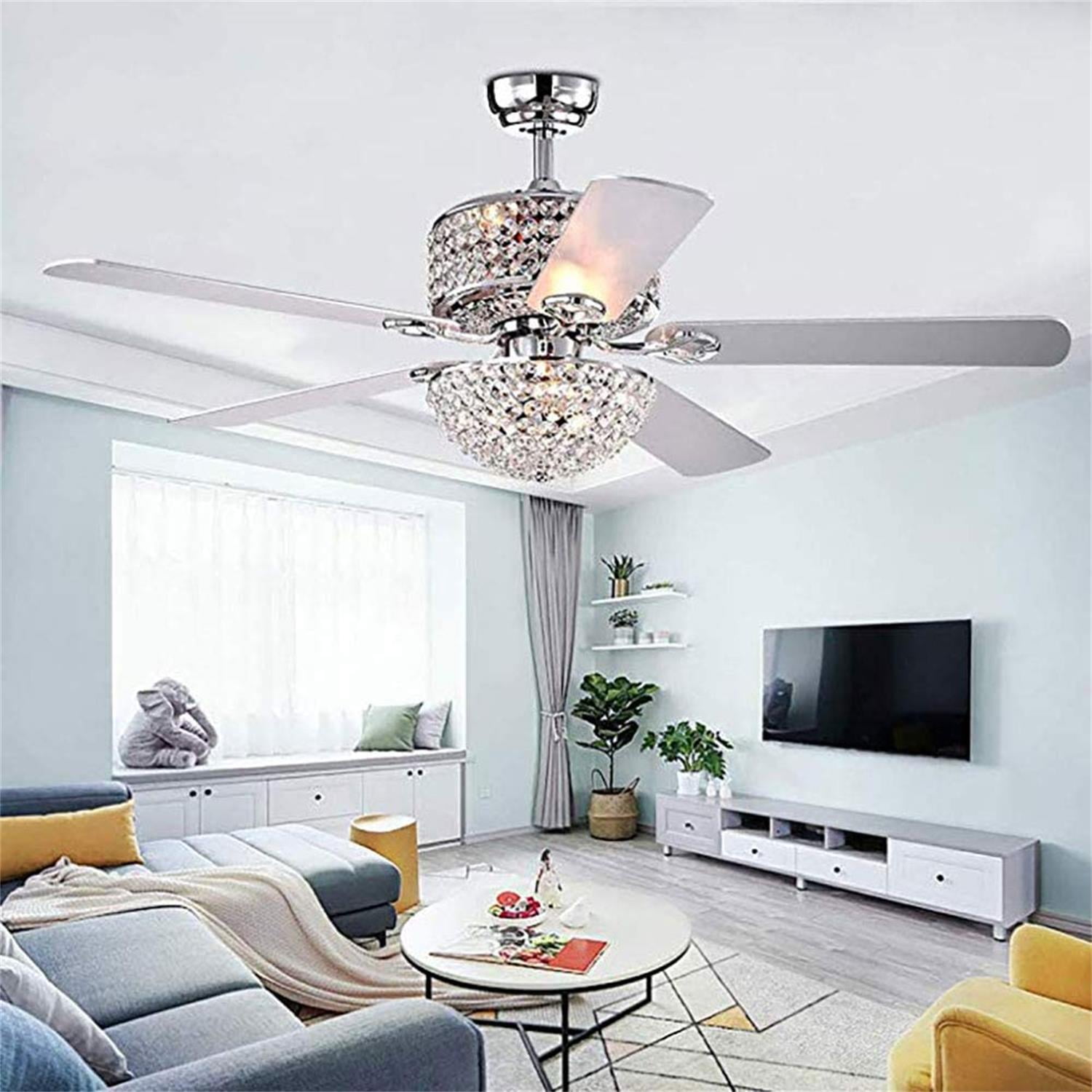 Wuzstar 52 Inch Windward Ceiling Fan Lamp Crystal Singapore U