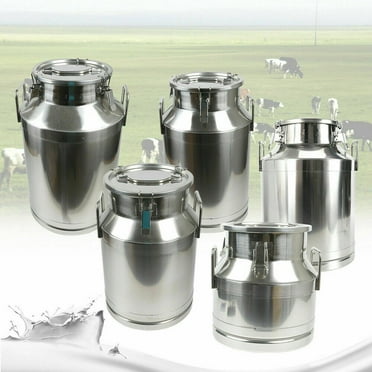WUZSTAR 60L Stainless Steel Milk Can Wine Pail Bucket Tote Jug Silicone Seal Large Milk Bucket