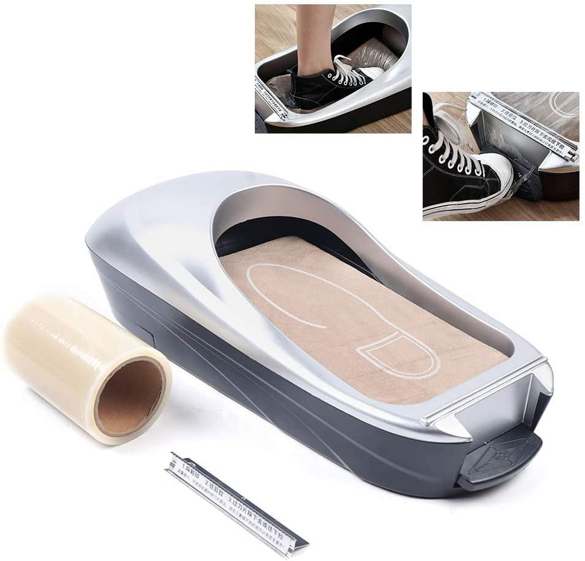 WUZSTAR Automatic Shoe Cover Dispenser Portable Silver Plastic