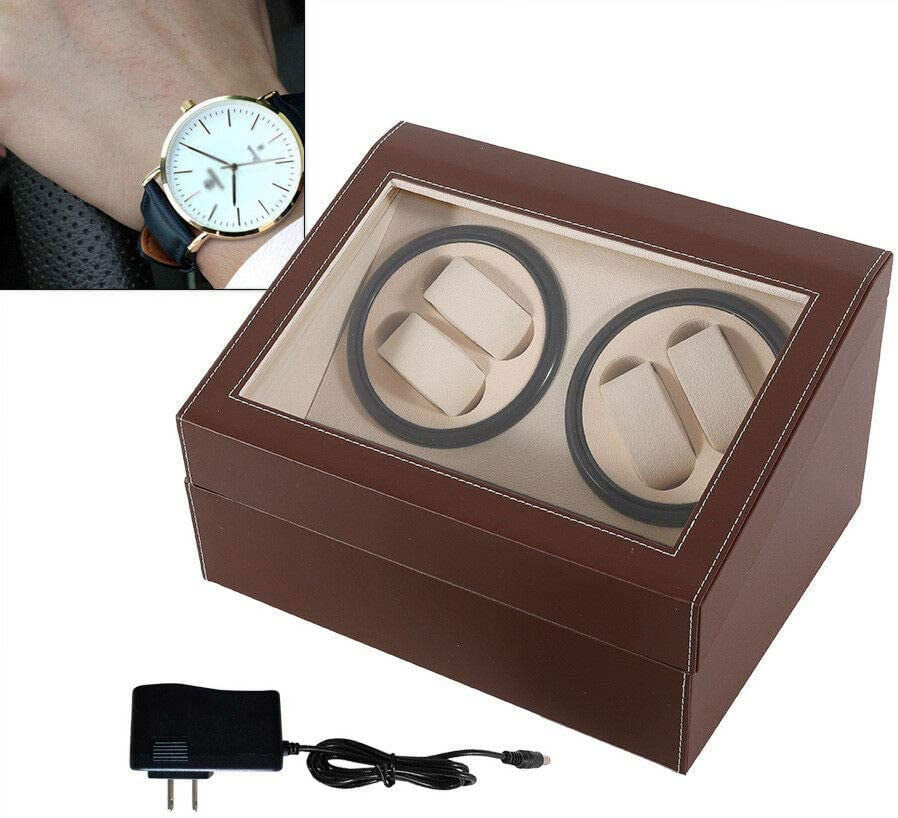 WUZSTAR Automatic Watch Winder Display Box Gifts Rotation Leather Wood