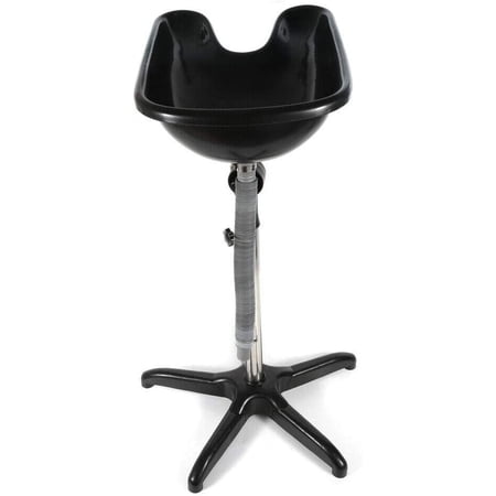 WUZSTAR Black Portable Shampoo Sink,Height Adjustable Salon Deep Shampoo Basin Sink Hair Washing Bowl with Drain Hose Middle