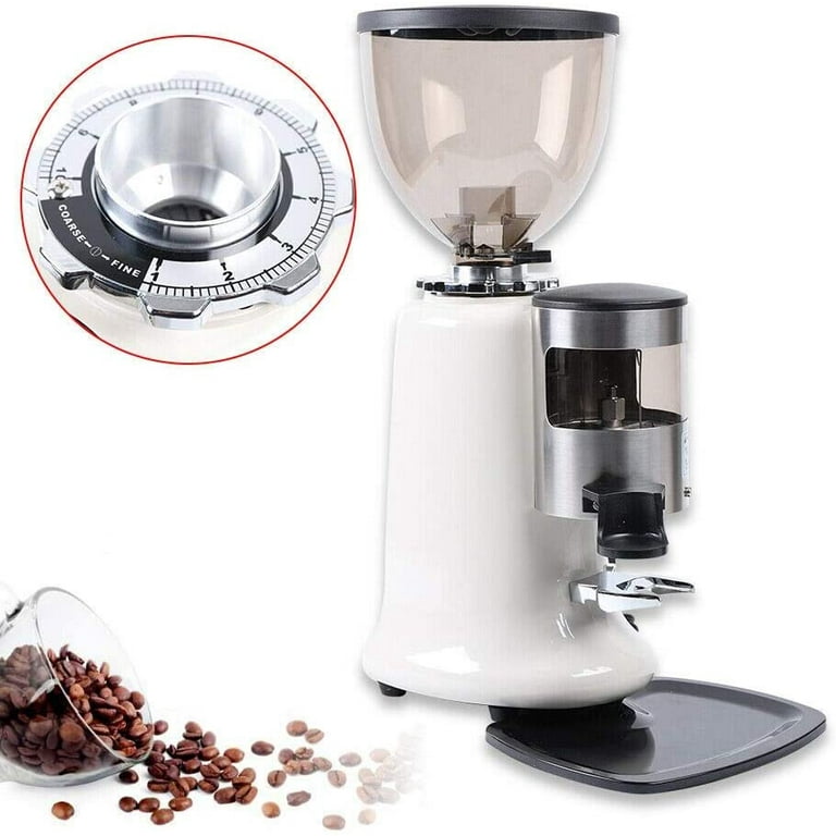 Professional Electric Coffee Grinder,110V 350W Espresso Coffee Grinder Burr  Mill Machine for Home Commercial Burr+Hopper