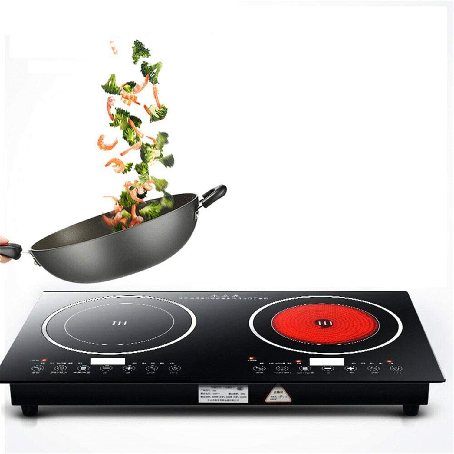 Portable 2000W Countertop Electric Stove Dual Burner Cast Iron Hot Plate  Cooktop
