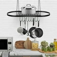 thumbnail image 1 of WUZSTAR Kitchen Pot Hanging Storage Rack Holder Square Grid Wall Mount Pot Rack Iron Material Pan Hanger Shelf, 1 of 6