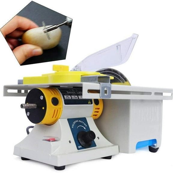 WUZSTAR Mini Table Saw,High Precision Polisher Carving Sanding Cutting Bench Lathe for DIY Jewelry Lapidary Gem Rock