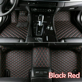 Red Metallic Finish Rubber Backing Water Resistant Car Floor Mats - Full Set