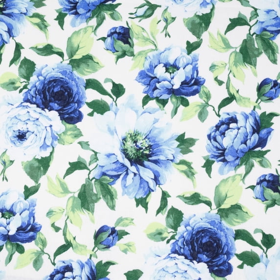 Waverly Inspirations 2 Yard Precut 100% Cotton Duck Fabric, Bl Blooms, 45" Wide for Quilting & Sewing