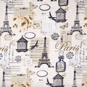 Waverly Inspirations 2 Yard Precut 100% Cotton Duck Fabric Floral Black 45" Wide for Quilting & Sewing