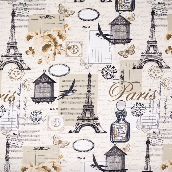 Waverly Inspirations 2 Yard Precut 100% Cotton Duck Fabric Floral Black 45" Wide for Quilting & Sewing