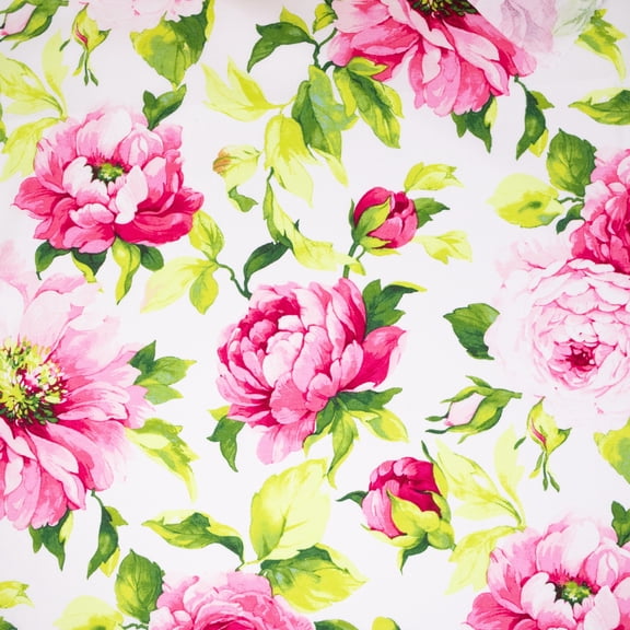 Waverly Inspirations 2 Yard Precut 100% Cotton Duck Fabric Large Floral Pink 45" Wide for Quilting & Sewing