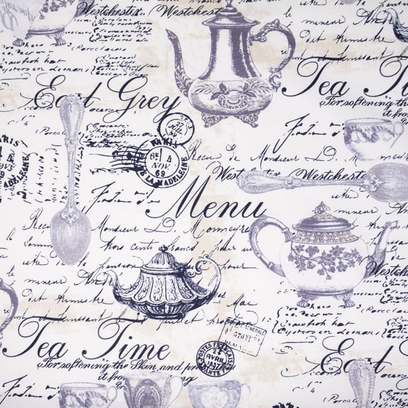 Waverly Inspirations 2 Yard Precut 100% Cotton Duck Fabric, Teatime Silver, 45" Wide for Quilting & Sewing