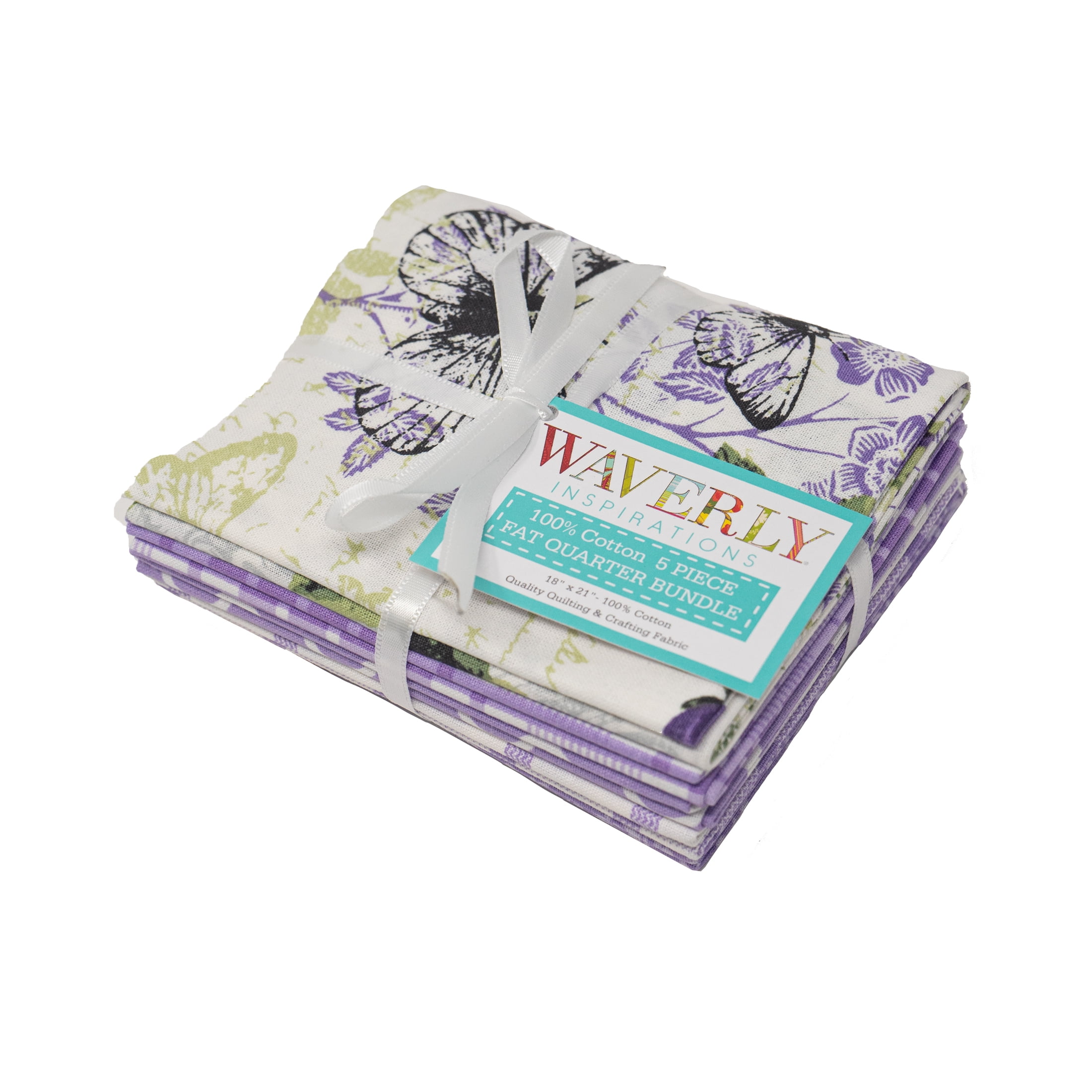 Waverly Inspirations, 100% Cotton, Sewing & Crafting, Lilac Fabric Bundle, 21 x 18, 5Pcs