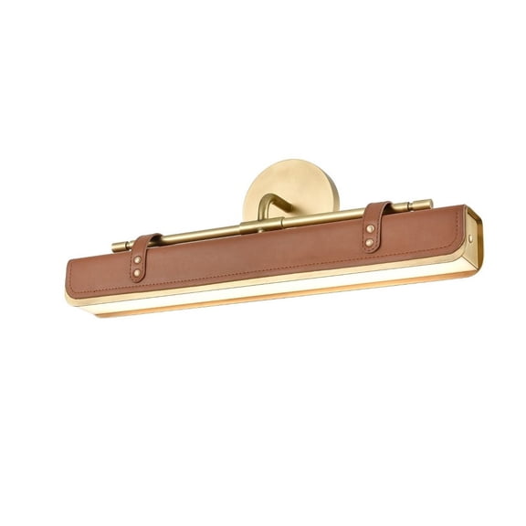 WV307919VBCL-Kuzco Lighting-Valise - 19.63 Inch 16W 1 LED Wall Sconce-Vintage Brass/Cognac Leather Finish