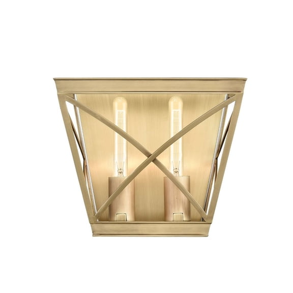 WV309602VB-Kuzco Lighting-Lattice - 2 Light Bath Vanity-Vintage Brass Finish