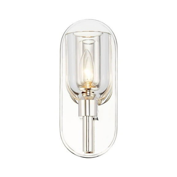 WV338101PNCC-Alora Lighting-Lucian - 1 Light Bath Vanity-9 Inches Tall and 3.63 Inches Wide-Polished Nickel Finish-Clear Crystal Glass Color