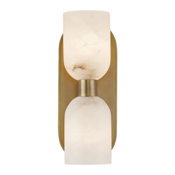 WV338902VBAR-Alora Lighting-Lucian - 2 Light Bath Vanity-11.5 Inches Tall and 3.63 Inches Wide-Vintage Brass Finish-Alabaster Glass Color