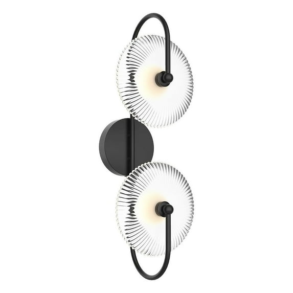WV417802MBCR-Alora Lighting-Hera - 12W 2 LED Bath Vanity-25.63 Inches Tall and 9 Inches Wide-Matte Black Finish