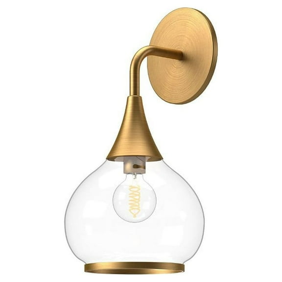 WV524006AGCL-Alora Lighting-Hazel - 1 Light Bath Vanity-13 Inches Tall and 6.63 Inches Wide-Aged Gold Finish-Clear Glass Color