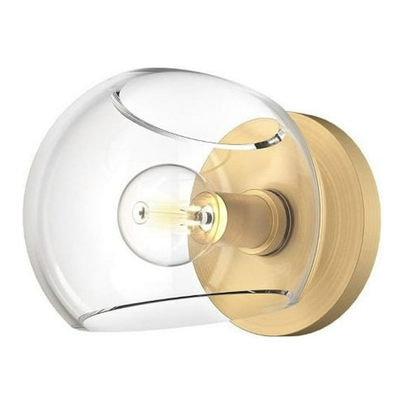 WV548006BGCL-Alora Lighting-Willow - 1 Light Bath Vanity-5 Inches Tall and 6 Inches Wide-Brushed Gold Finish-Clear Glass Color