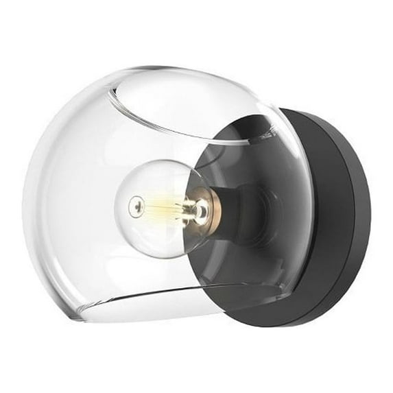 WV548006MBCL-Alora Lighting-Willow - 1 Light Bath Vanity-5 Inches Tall and 6 Inches Wide-Matte Black Finish-Clear Glass Color