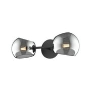 WV548217MBSM-Alora Lighting-Willow - 2 Light Bath Vanity-5 Inches Tall and 16.75 Inches Wide-Matte Black Finish-Smoked Glass Color