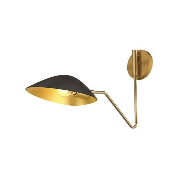 WV550006MBAG-Alora Lighting-Oscar - 1 Light Bath Vanity-12.75 Inches Tall and 6.13 Inches Wide-Aged Gold/Matte Black Finish
