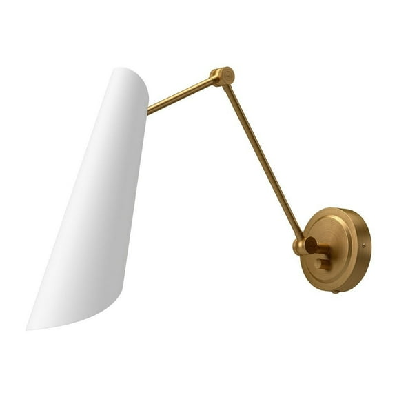 WV572325WHAG-Alora Lighting-Gabriel - 1 Light Wall Sconce-15.38 Inches Tall and 4.75 Inches Wide   White/Aged Gold Finish