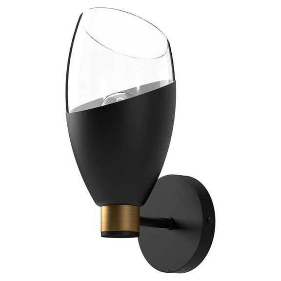 WV587105MBCL-Alora Lighting-Capri - 1 Light Bath Vanity-12.13 Inches Tall and 5.25 Inches Wide-Matte Black Finish
