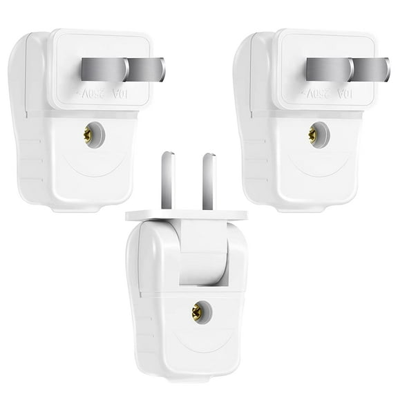 WVARK Replacement Plugs Electrical Replacement Plugs for Lamps Replacement Plug 2 Prong 10 A 110-250V 2 Wire Straight Blade Replacement Can Be Rotated 180 Degrees, Electric Plug 3 Pieces
