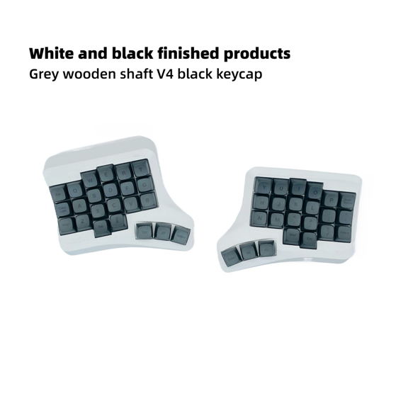 WVELVE Wireless Split Ergonomic Keyboard, 2.4G Ergonomic Split Design 46-Key Hot-Swappable Mechanical Keyboard with Curved Arc Layout, VIAL Programmable
