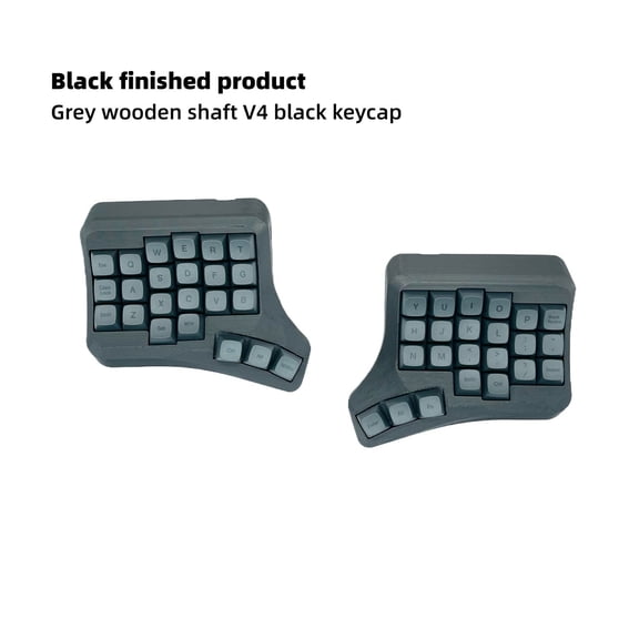 WVELVE Wireless Split Ergonomic Keyboard, 2.4G Ergonomic Split Design 46-Key Hot-Swappable Mechanical Keyboard with Curved Arc Layout, VIAL Programmable