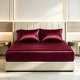 thumbnail image 1 of WVG Satin Queen Size Sheet Set Queen Size, Soft Bed Sheets Hair Friendly with Cooling Fitted Sheet and Pillowcases 16 Inch Deep Pocket for Bedroom, Dormitory and Hotel, 1 of 10