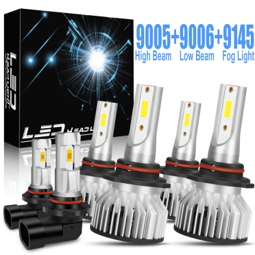 360° H7 LED Headlight Bulbs, 6000K White, Super Bright For Cars & Motorcycles (Pack Of 2)