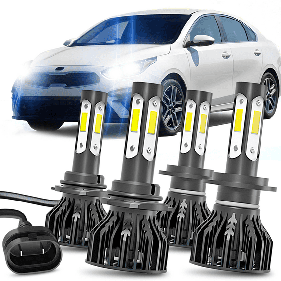 WVKVII 9005 High Beam H7 Low Beam LED Headlight Bulbs for Hyundai Veloster 2019-2021 White 4pcs