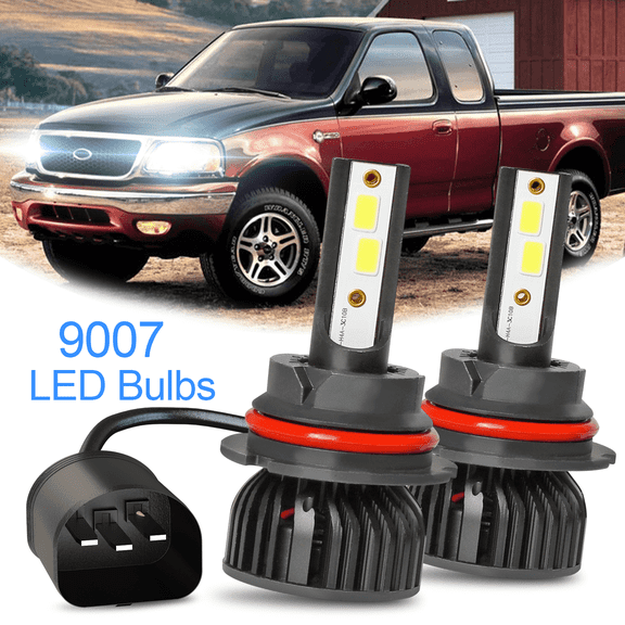 OBNDVU 9007 HB5 LED Headlight Bulbs for 1992-1999 2000 2001 2002 2003 Ford F150 F250 F350 F450 F550 Super Duty 6000K White Replacement Upgrade Halogen Bulbs, 2-Pack