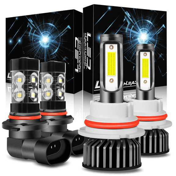WVKVII 9007 LED Headlight Bulbs for Dodge SX 2.0 2005 High Low Beam 9145 Fog light 6000K 4 Pack