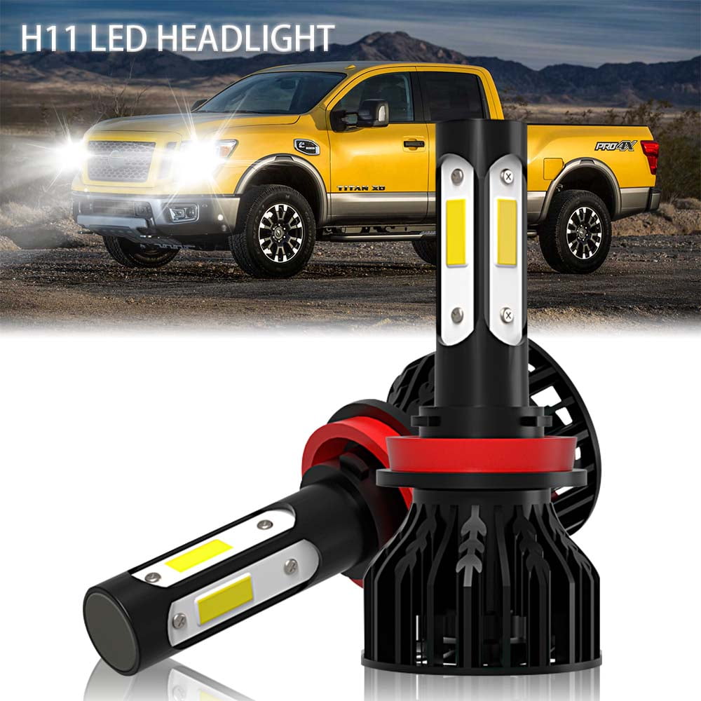 WVKVII  Brighter H11 LED Headlight Bulbs for Low Beam High Beam, 6000K White, Pack of 2